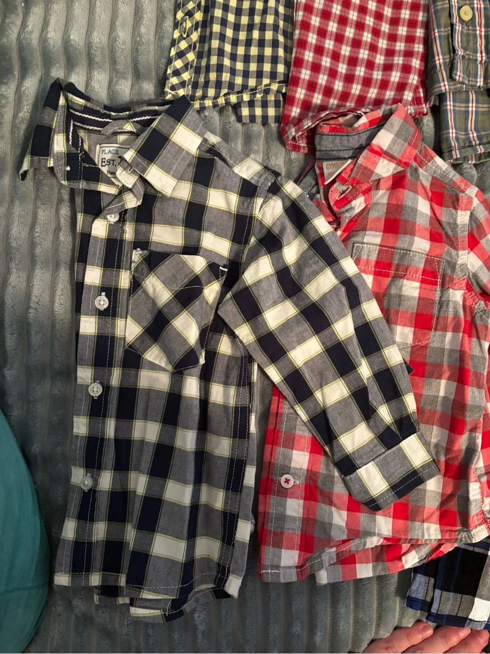 Large lot of Name Brand 12-18 months boys flannel shirts